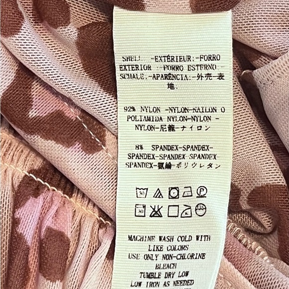 FREE PEOPLE MEG CHEETAH CROP MESH TOP SZ S PINK BROWN FLOWY BOHO SPRING SUMMER - Picture 10 of 11